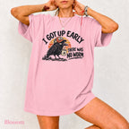 I Got Up Early There Was No Worm Shirt T-Shirt in Blossom, funny vintage crow and coffee graphic tee